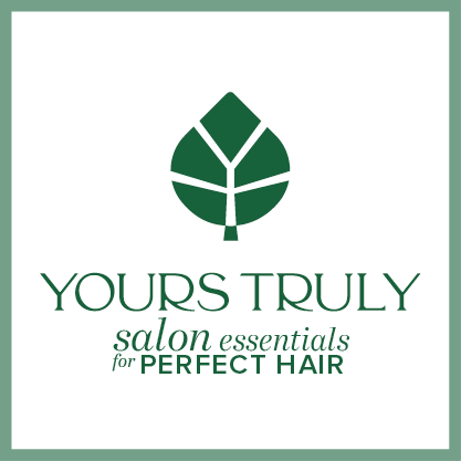 hellgrünes-blattförmiges-logo-mit-yours-truly-salon-essentials-for-perfect-hair-schriftzug-darunter-auf-weißem-hintergrund-yours-truly-salon-essemtials